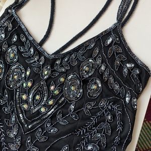 NWOT Pisanno Nights Black Sequined Dress Size 14